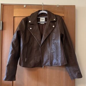 Abercrombie & Fitch Brown Vegan Leather Jacket